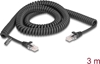 Изображение Delock RJ45 Coiled Cable male to male Cat.5e 3 m black