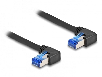 Picture of Delock RJ45 Network Cable Cat.6A S/FTP right angled 1 m black