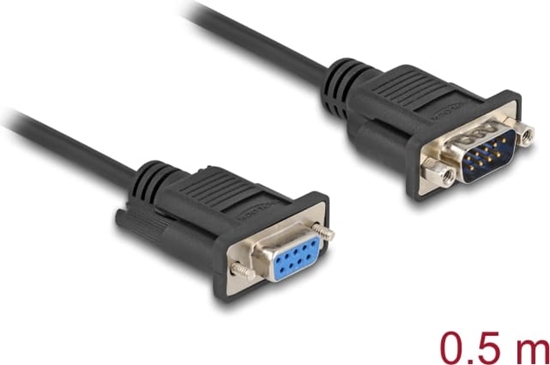 Изображение Delock RS-232 Cable Serial D-Sub9 male to female with narrow plug housing 0.5 m