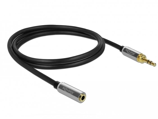 Picture of Delock Stereo Jack Extension Cable 3.5 mm 3 pin male to female with 6.35 mm screw adapter 3 m