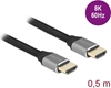 Picture of Delock Ultra High Speed HDMI Cable 48 Gbps 8K 60 Hz grey 0.5 m certified