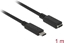 Attēls no Delock USB 10 Gbps Extension Cable USB Type-C™ male to female 1 m 4K PD 60 W
