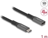 Picture of Delock USB 10 Gbps Extension Cable USB Type-C™ male to female PD 3.0 100 W 1 m grey metal