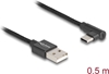 Picture of Delock USB 2.0 Cable Type-A male to USB Type-C™ male angled 0.5 m black