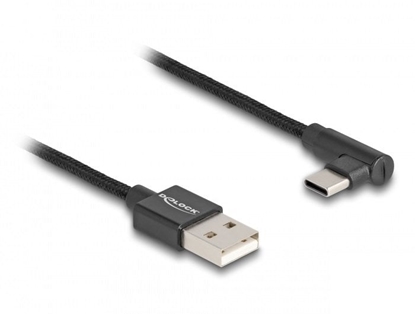 Attēls no Delock USB 2.0 Cable Type-A male to USB Type-C™ male angled 3 m black