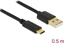 Attēls no Delock USB 2.0 cable Type-A to Type-C 0.5 m