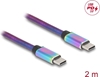 Изображение Delock USB 2.0 Cable USB Type-C™ male to male with metal jacket iridescent PD 3.0 60 W 2 m