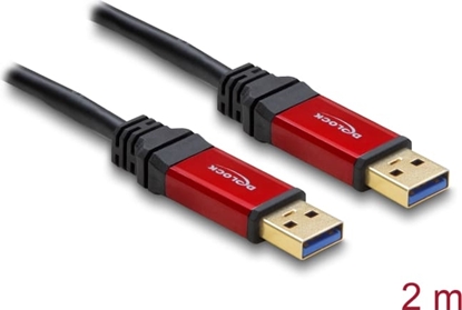 Attēls no Delock USB 3.2 Gen 1 Cable Type-A male to Type-A male 2 m metal
