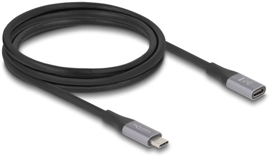 Picture of Delock USB 40 Gbps Extension Cable USB Type-C™ male to female PD 3.1 240 W 2 m grey metal