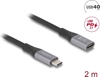 Picture of Delock USB 40 Gbps Extension Cable USB Type-C™ male to female PD 3.1 240 W 2 m grey metal