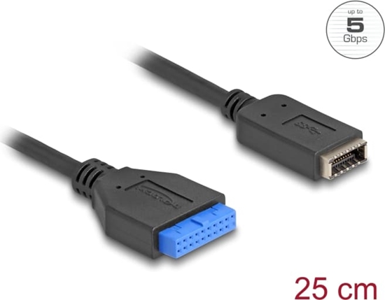 Изображение Delock USB 5 Gbps Cable Pin Header female to internal USB Type-E Key A female 25 cm