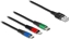 Picture of Delock USB Charging Cable 3 in 1 Type-A to Lightning™ / Micro USB / USB Type-C™ 2 m 3-coloured