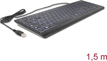 Изображение Delock USB Keyboard wired 1.5 m black with XXL Letters and Illumination