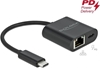 Picture of Delock USB Type-C™ Adapter to Gigabit LAN 10/100/1000 Mbps with Power Delivery port black