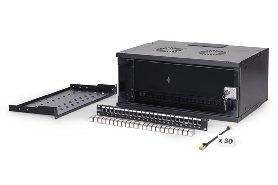 Picture of Digitus SOHO Pro network set, 483 mm (19") 4U, 540 x 400 mm | DN-49201-SET | Black