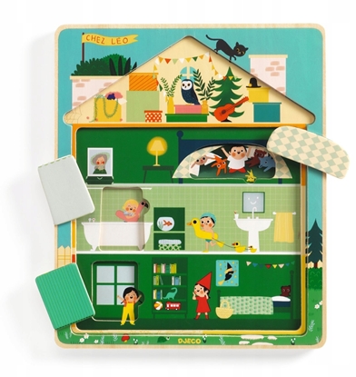 Attēls no Djeco 3-warstwowa drewniana ukadanka - Dom
