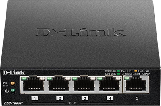 Изображение D-Link DES-1005P 5-port PoE Fast Ethernet Desktop Switch
