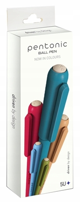 Picture of Dugopis LINC Pentonic Colors, r. kulki 0,7mm, gr. linii 0,3mm, 5 szt., pudeko z zawieszk, niebieski