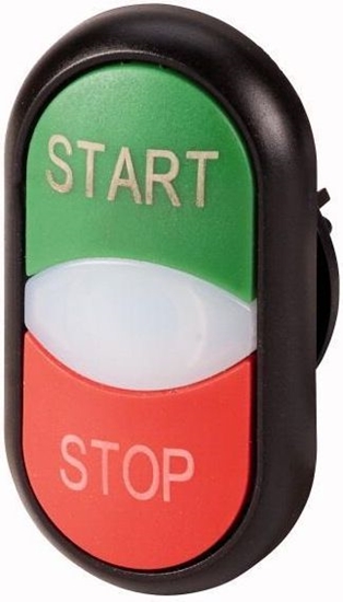Picture of Eaton Napd przycisku podwójny zielony/czerwony START-STOP z podwietleniem z samopowrotem M22S-DDL-GR-GB1/GB0 (216703)