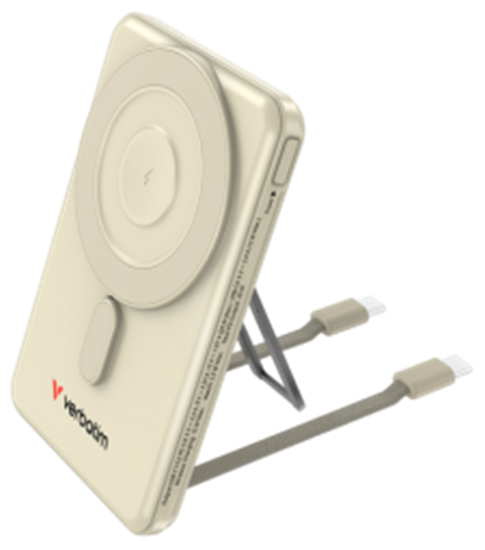 Изображение Enerģijas krātuve Verbatim Charge n Go 5000mAh Magnetic Wireless Charging Gold - 2 cables