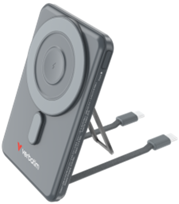 Изображение Enerģijas krātuve Verbatim Charge n Go 5000mAh Magnetic Wireless Charging Grey - 2 cables