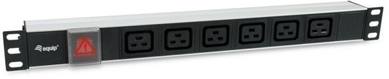 Изображение Equip 333319 energosadales vienība, PDU 6 Maiņstrāvas izvade (-s) 1U Melns