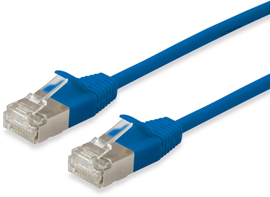 Изображение Equip Patchkabel Cat6A  F/FTP 2xRJ45  0.15m blau  Slim  LSZH Polybeutel