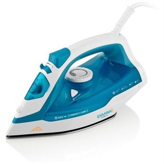 Изображение ETA | Iron | Esmira ETA027390000 | Steam Iron | 2200 W | Water tank capacity 380 ml | Continuous steam 40 g/min | Steam boost performance 100 g/min | Turquoise