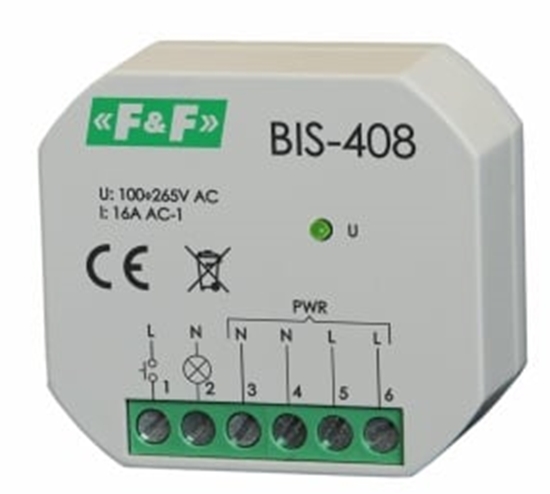 Picture of F&F Przekanik bistabilny 1NO 16A 100-265V AC IP20 - BIS-408