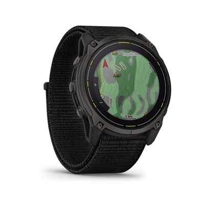 Attēls no Garmin Enduro 3 – 51 mm, Solar, Sapphire Carbon Gray DLC Titanium with Black UltraFit Nylon Strap Black