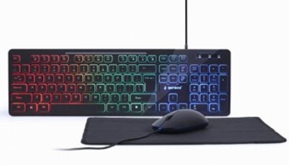 Picture of Gembird 3-in-1 Backlight Desktop Set Black