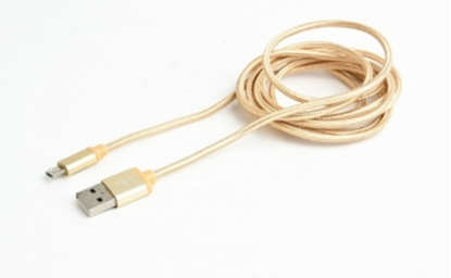 Attēls no Gembird cotton braided micro USB cable 2.0 1.8M Gold