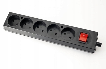 Изображение Gniazdo przenone piciokrotne 16A 2P 250V z wycznikiem czarne GN-560WS