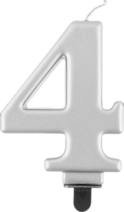 Attēls no GoDan wieczka urodzinowa "4" srebrna 8cm