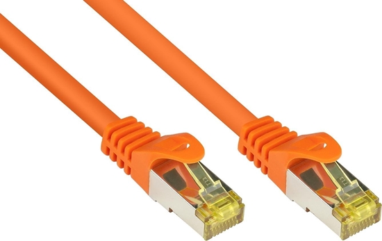 Изображение Good Connections RJ45 Patch Cable withCat.7 RohCable and Rastnasenschutz (RNS), S/FTP, PiMF, halogen free, 600MHz, OFC, orange, 0,5m, Good Connections (8070R- 005O)
