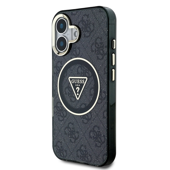 Picture of Guess IML 4G Glitter and Triangle Logo MagSafe Protective cover for Apple iPhone 16