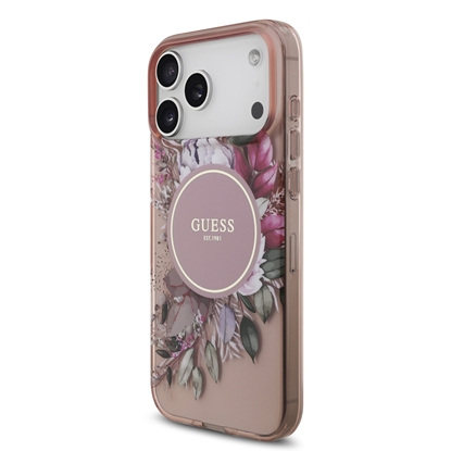 Attēls no Guess IML Flowers Strap MagSafe Case for iPhone 17 Pro Max / Pink