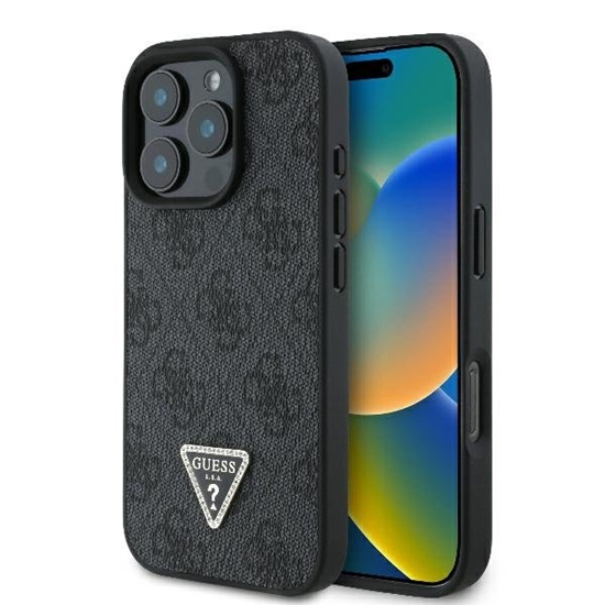 Изображение Guess Leather 4G Triangle Strass Back Case for Apple iPhone 16 Pro Max