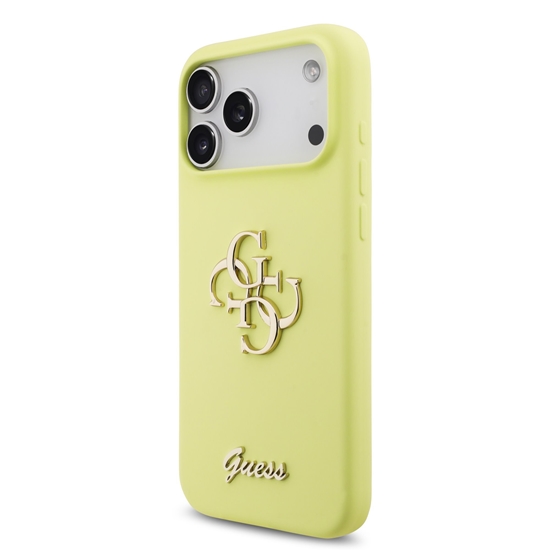 Изображение Guess Liquid Silicone 4G Metal Logo Case for iPhone 17 Pro Max / Yellow