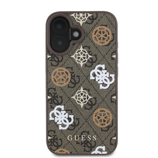 Picture of Guess PU 4G Peony MagSafe Case for iPhone 16 / Brown