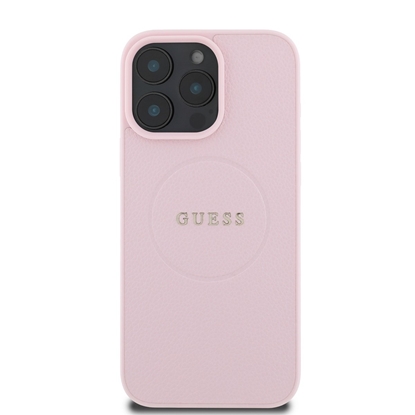 Picture of Guess PU Grained Classic Logo MagSafe Case for iPhone 16 Pro / Pink