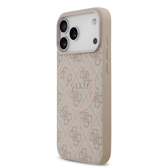 Изображение Guess PU Leather 4G Colored Ring MagSafe Case for iPhone 17 Pro Max / Pink