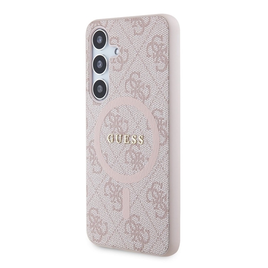 Изображение Guess PU Leather 4G Colored Ring MagSafe Case for Samsung Galaxy S24 / Pink