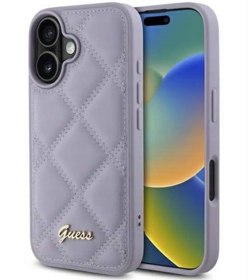 Picture of Guess Quiled Metal Logo Back Case for Apple iPhone 16