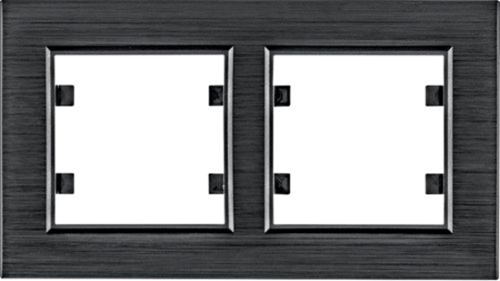 Picture of Hager Lumina passion ramka 2-krotna pozioma aluminium czarna (WL9223)