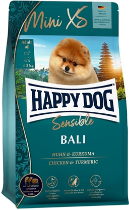 Attēls no Happy Dog Mini XS Bali, sucha karma, dla dorosych psów do 5 kg, kurczak i kurkuma, 1,3 kg