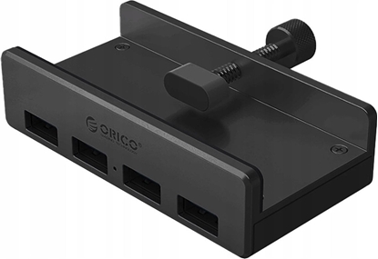 Изображение HUB 4-portowy montowany na zacisk USB-A 3.0 - czarny