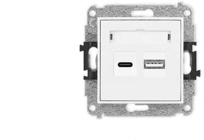 Attēls no ICON Mechanizm adowarki USB podwójnej USB C + USB A, 20W max. biay mat 25ICUSB-8