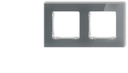 Attēls no ICON Ramka uniwersalna podwójna kwadratowa - efekt szka (ramka: grafitowa spód: biay) 28-0-IRSK-2