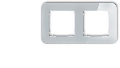 Attēls no ICON Ramka uniwersalna podwójna zaokrglona - efekt szka (ramka: szara spód: biay) 15-0-IRSZ-2